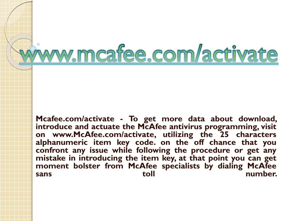 www mcafee com activate