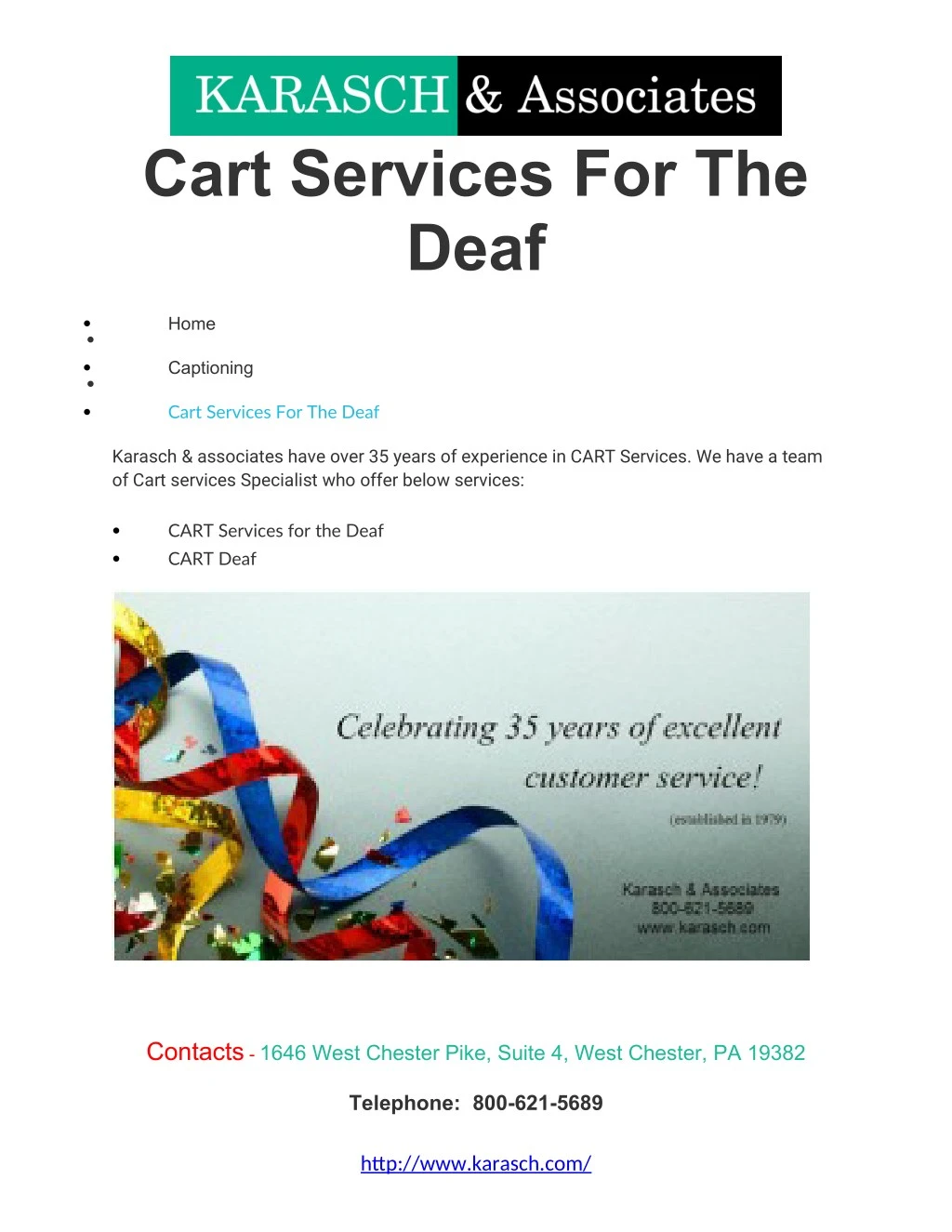 cart services for the deaf