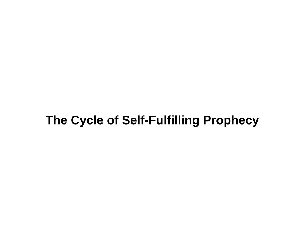 the cycle of self fulfilling prophecy