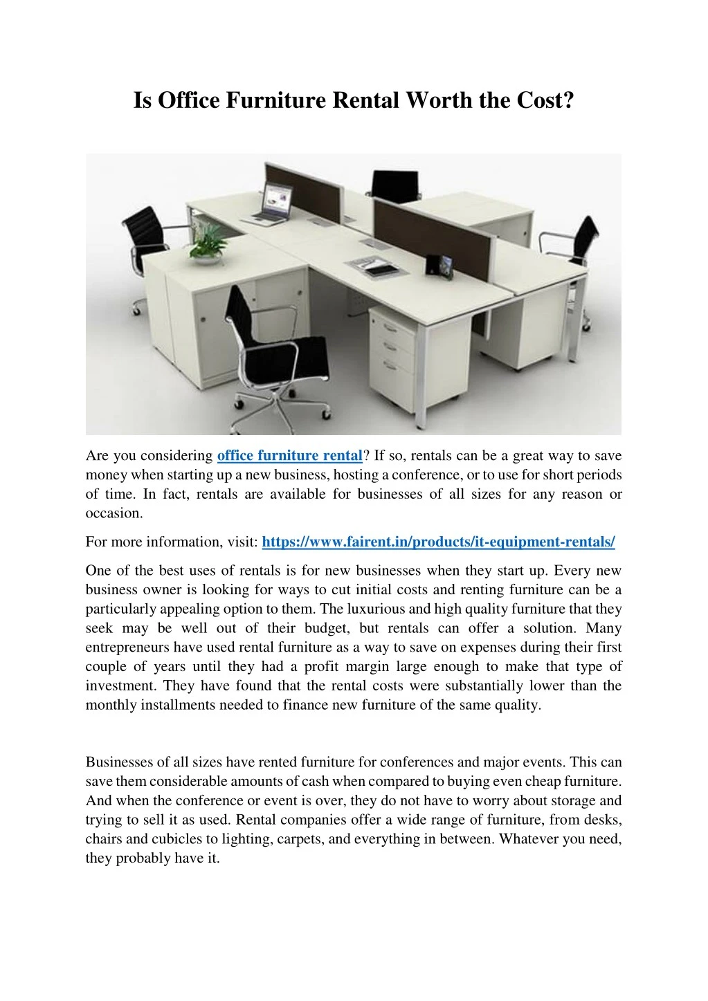 is office furniture rental worth the cost