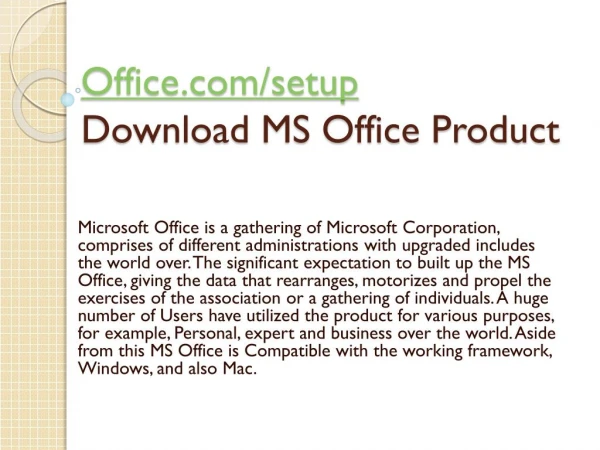 office com setup download ms office product