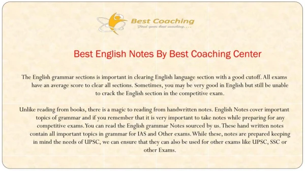 Best English Notes By Top IAS Coaching Center