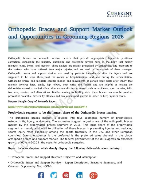 Orthopedic Braces and Support Market Outlook and Opportunities in Grooming Regions 2026