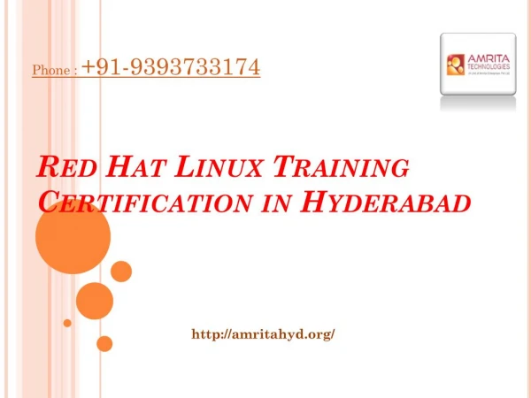 RedHat Linux Training Certification in Hyderabad