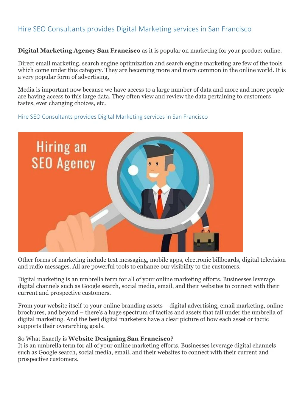 hire seo consultants provides digital marketing