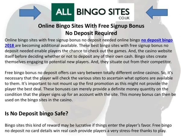 Online Bingo Sites With Free Signup Bonus No Deposit Required
