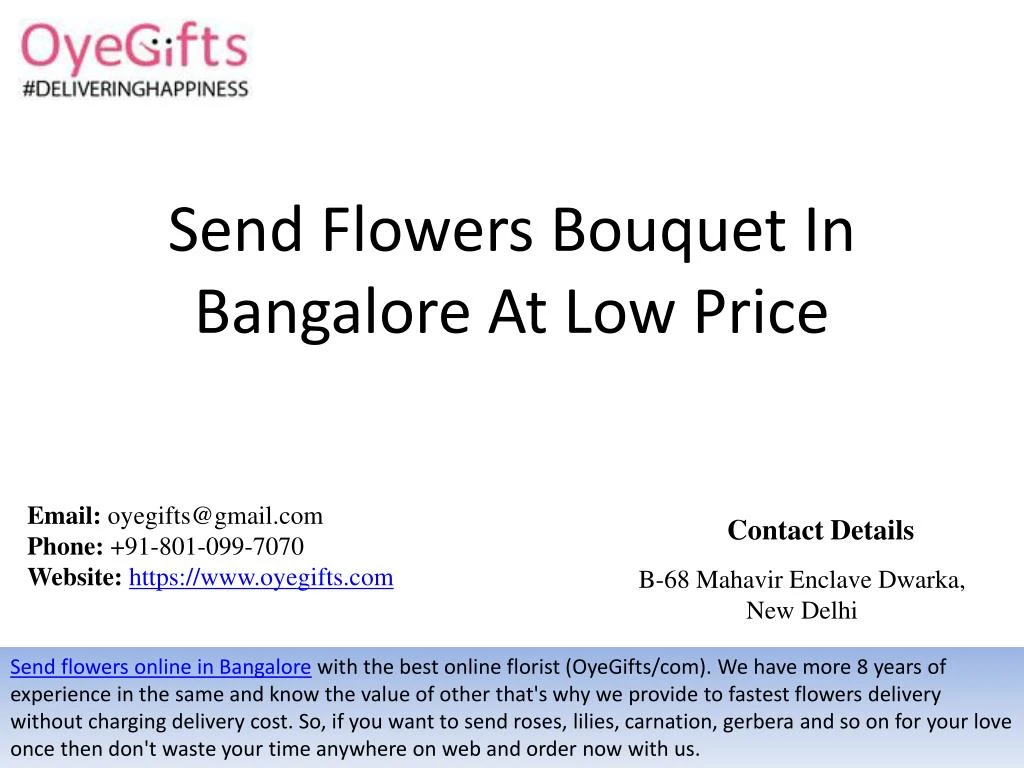 send flowers bouquet in bangalore at low price