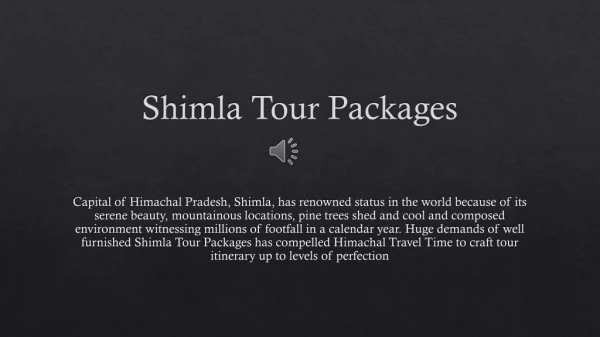 Shimla Tour Packages | Himachal Travel Time