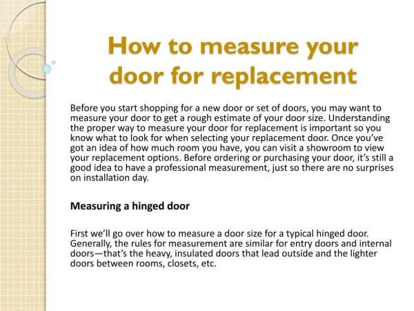 How to measure your door for replacement
