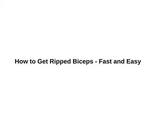 How to Get Big Triceps - Fast and Easy