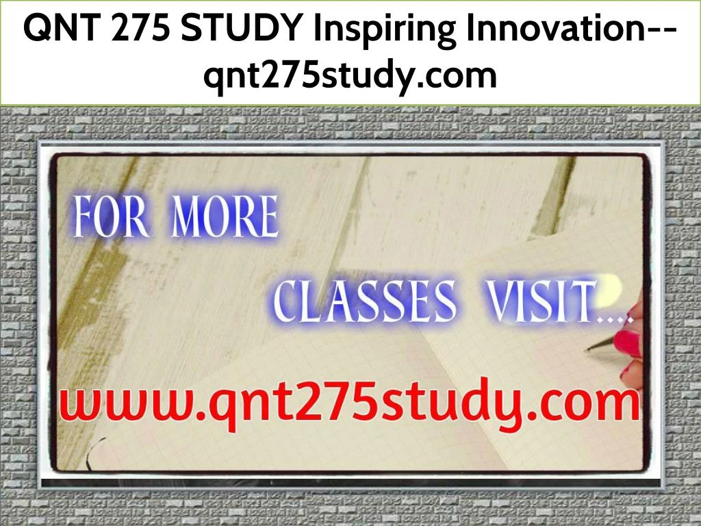 qnt 275 study inspiring innovation qnt275study com