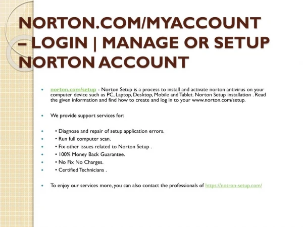 norton com myaccount login manage or setup norton account
