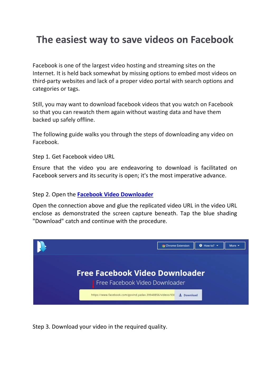 the easiest way to save videos on facebook