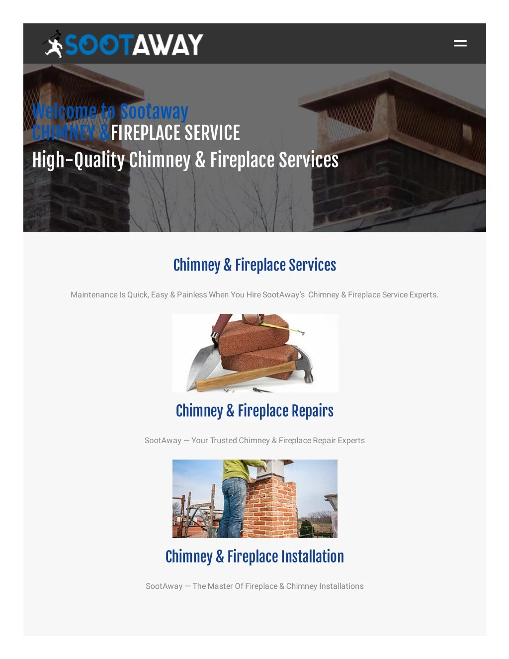 welcome to sootaway chimney fireplace service
