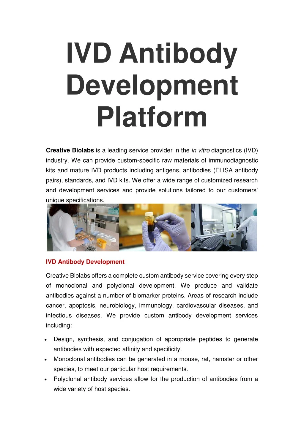 ivd antibody development platform