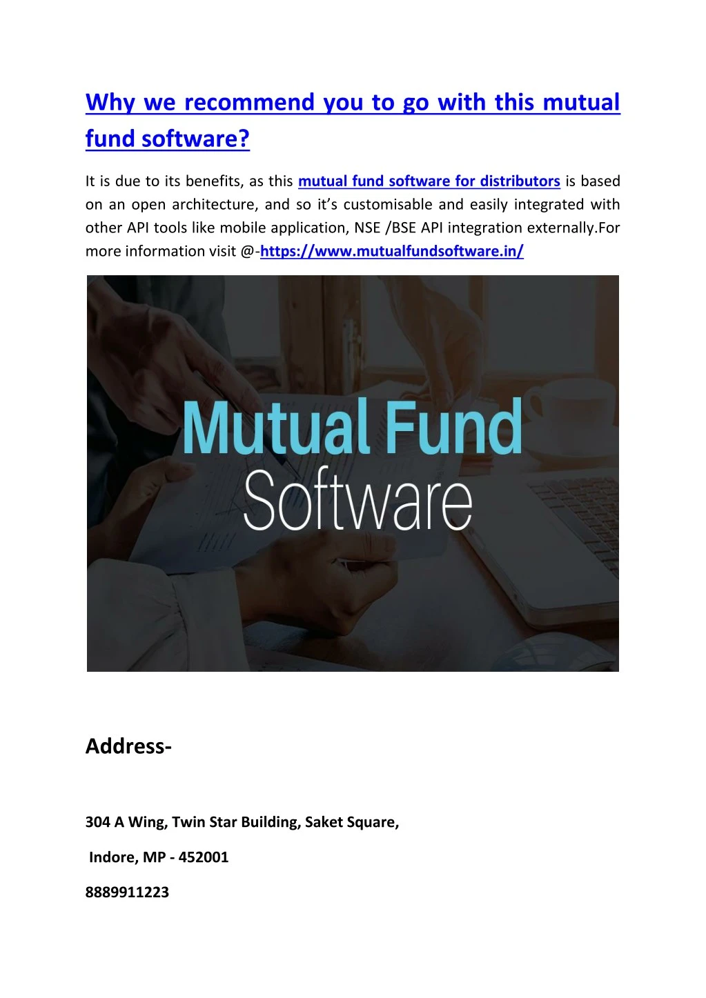 why we recommend you to go with this mutual fund