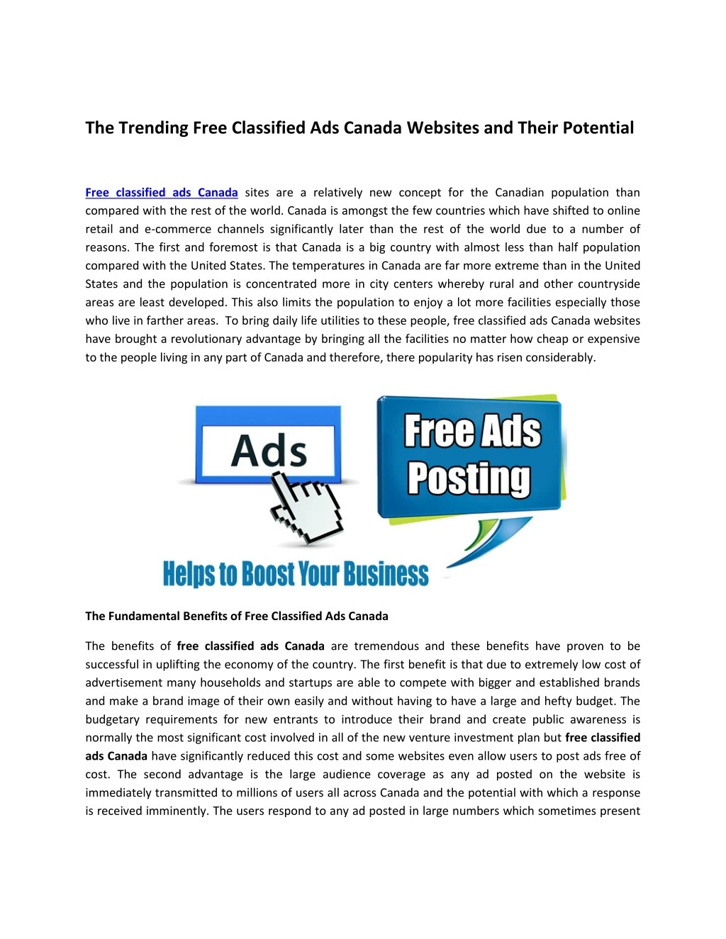 the trending free classified ads canada websites