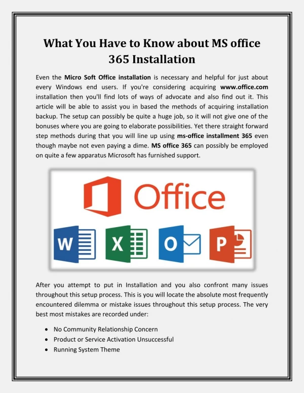 How to install MS office 365 on your computer