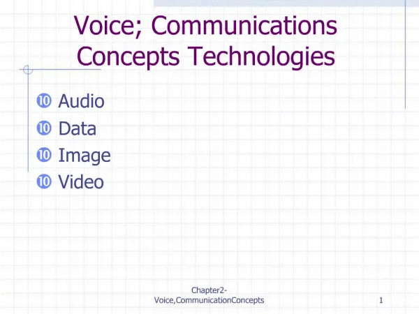 Voice; Communications Concepts Technologies