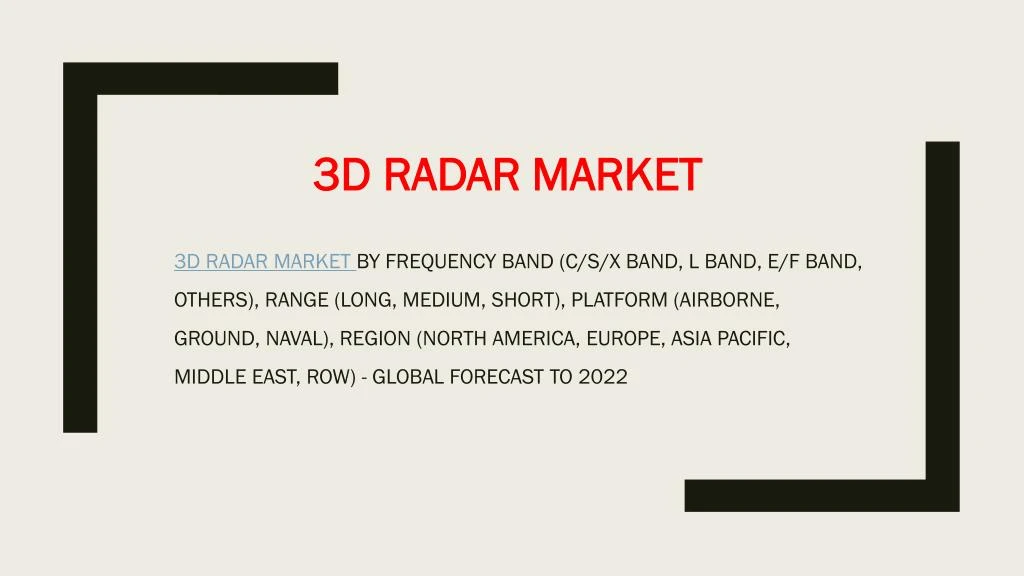 3d radar market