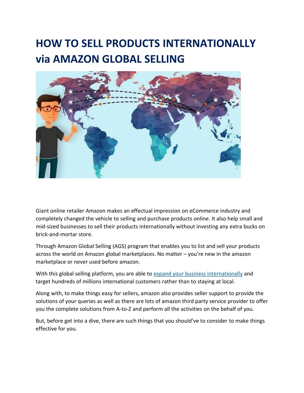 how to sell products internationally via amazon