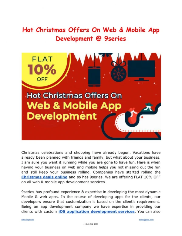 Hot Christmas Offers On Web & Mobile App Development @ 9series