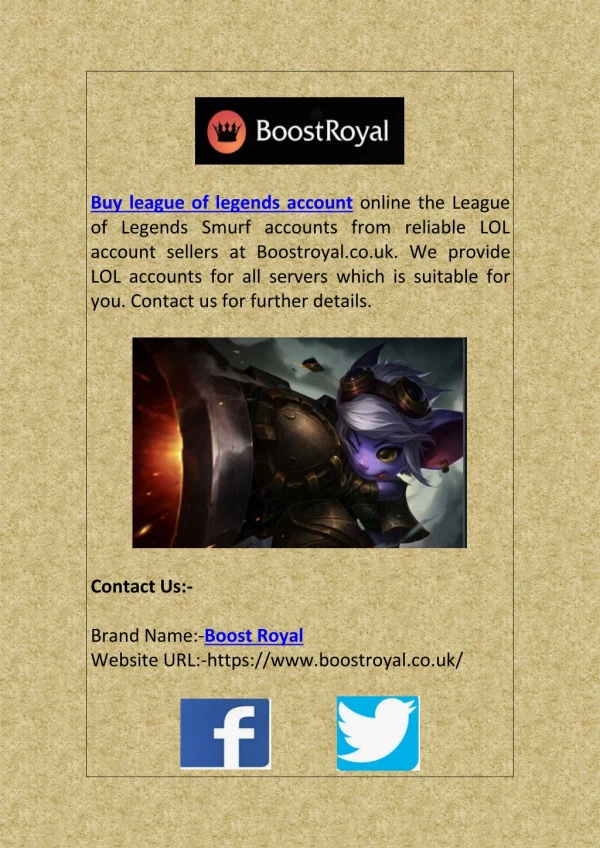 Buy League of Legends Smurf Account