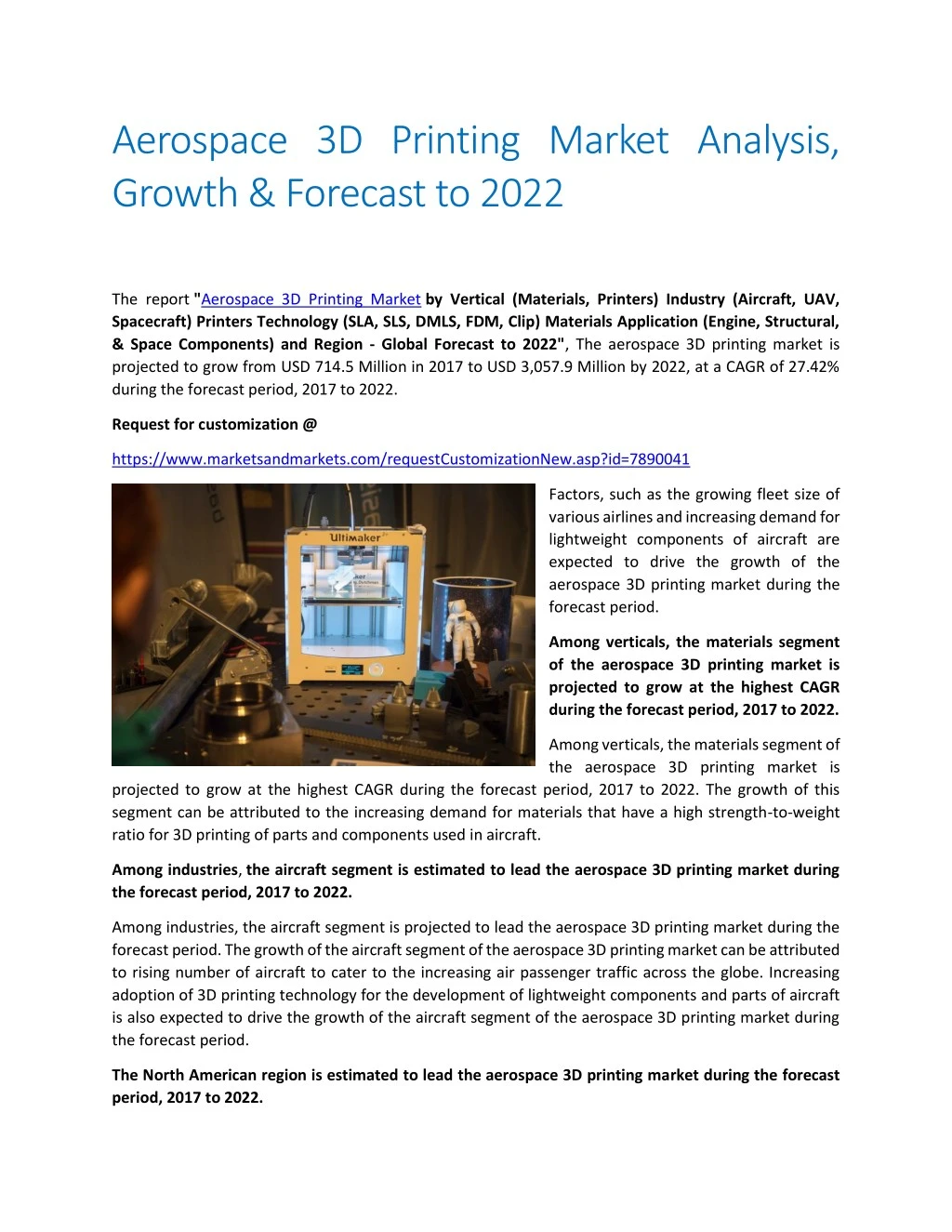 aerospace 3d printing market analysis growth