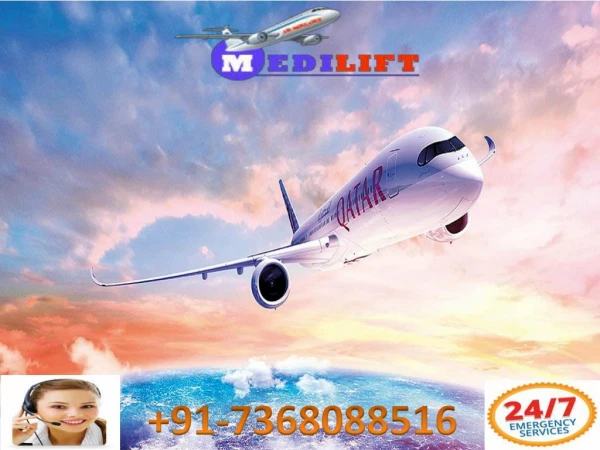 Get ICU Facility Air Ambulance Service in Guwahati by Medilift