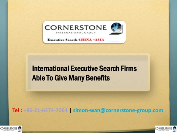 International Executive Search Firms Able to Give Many Benefits