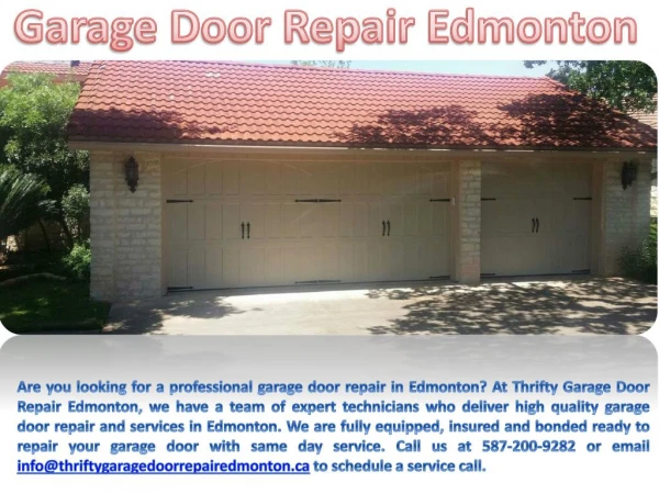 Garage Door Repair Edmonton