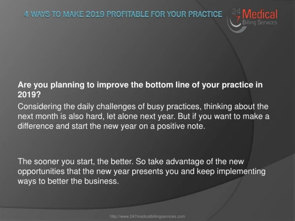 4 Ways to Make 2019 Profitable for your Practice