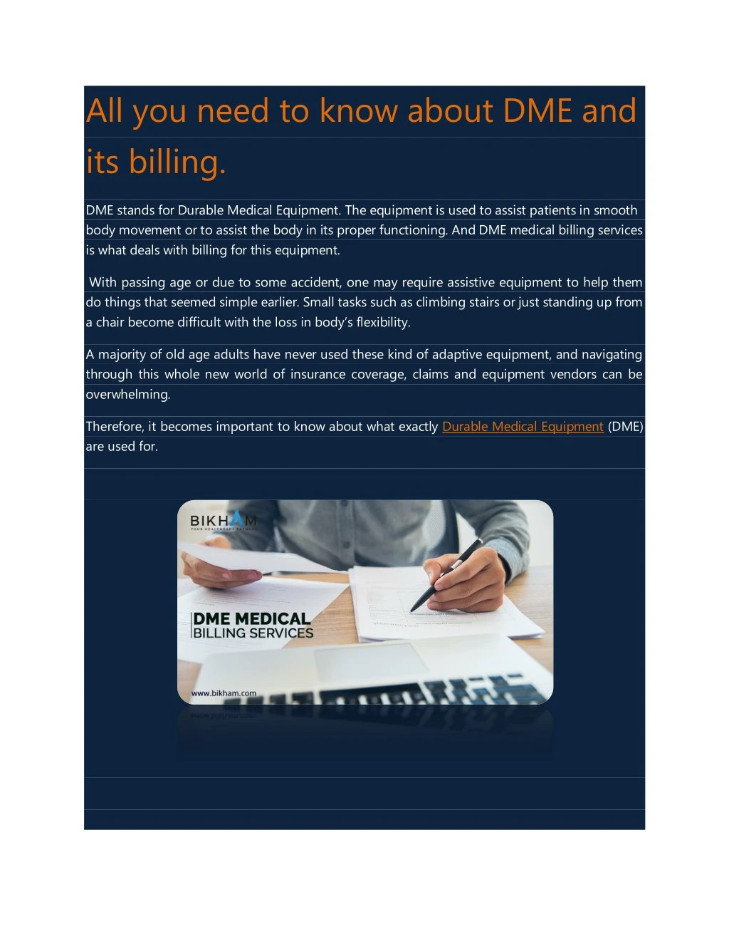 all you need to know about dme and its billing