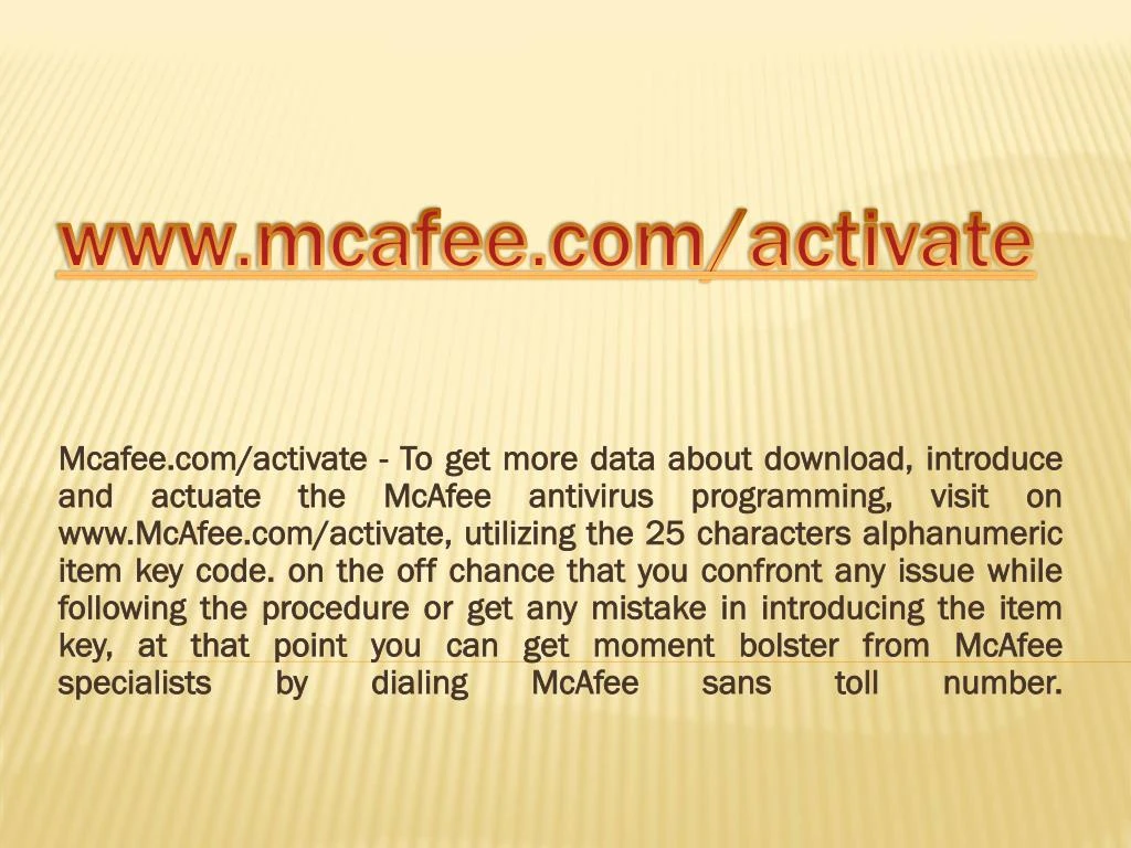 www mcafee com activate