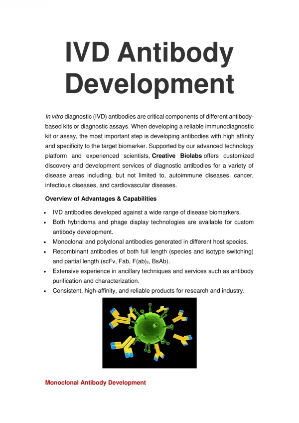 IVD Antibody Development
