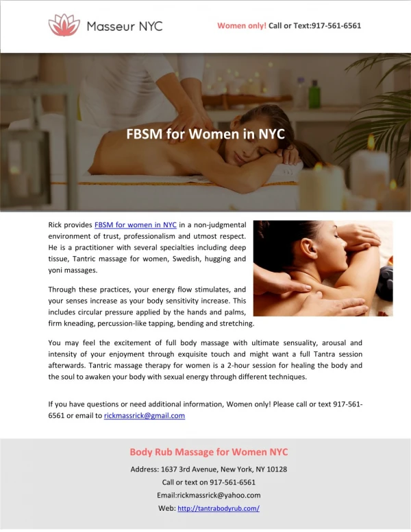 FBSM for Women in NYC