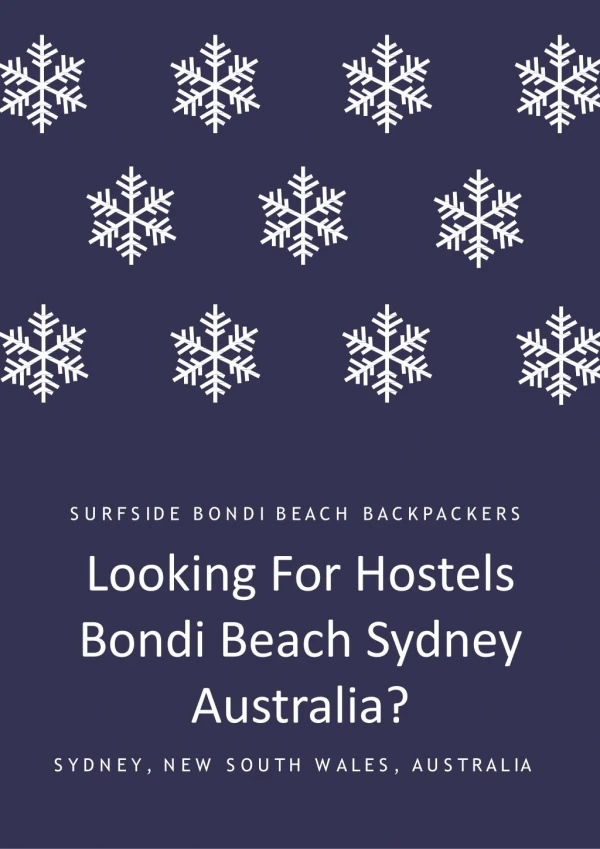 Looking For Hostels Bondi Beach Sydney Australia?
