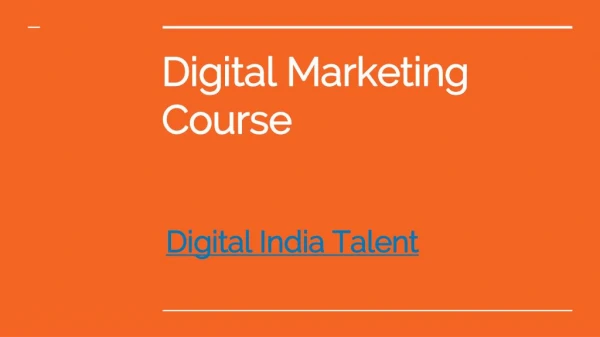 Digital Marketing Course