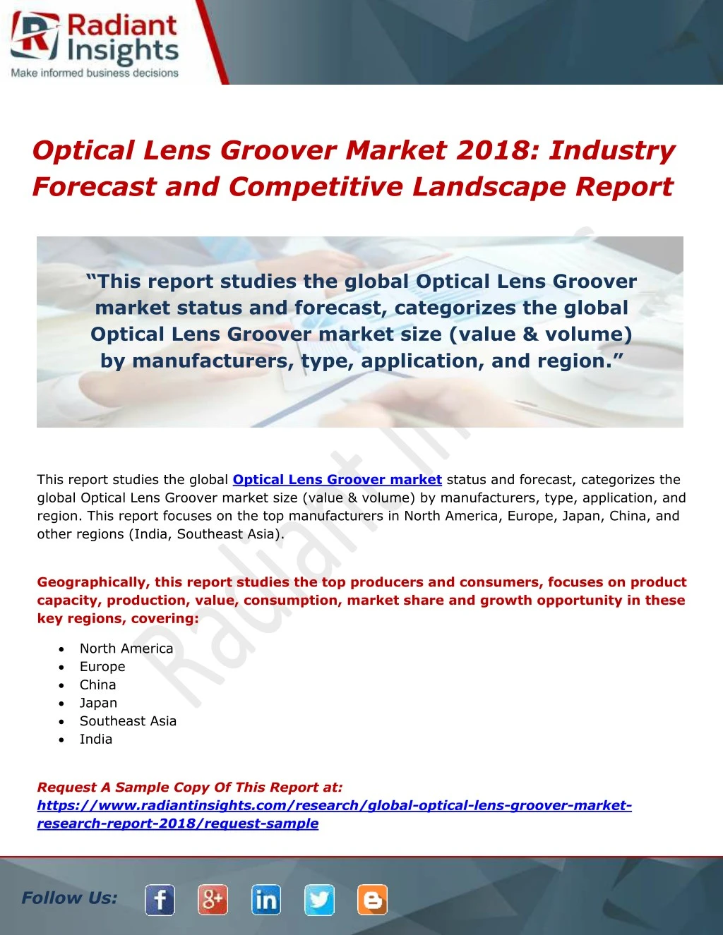 optical lens groover market 2018 industry