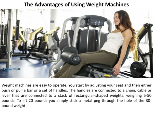 The Advantages and Disadvantages of Using Weight Machines