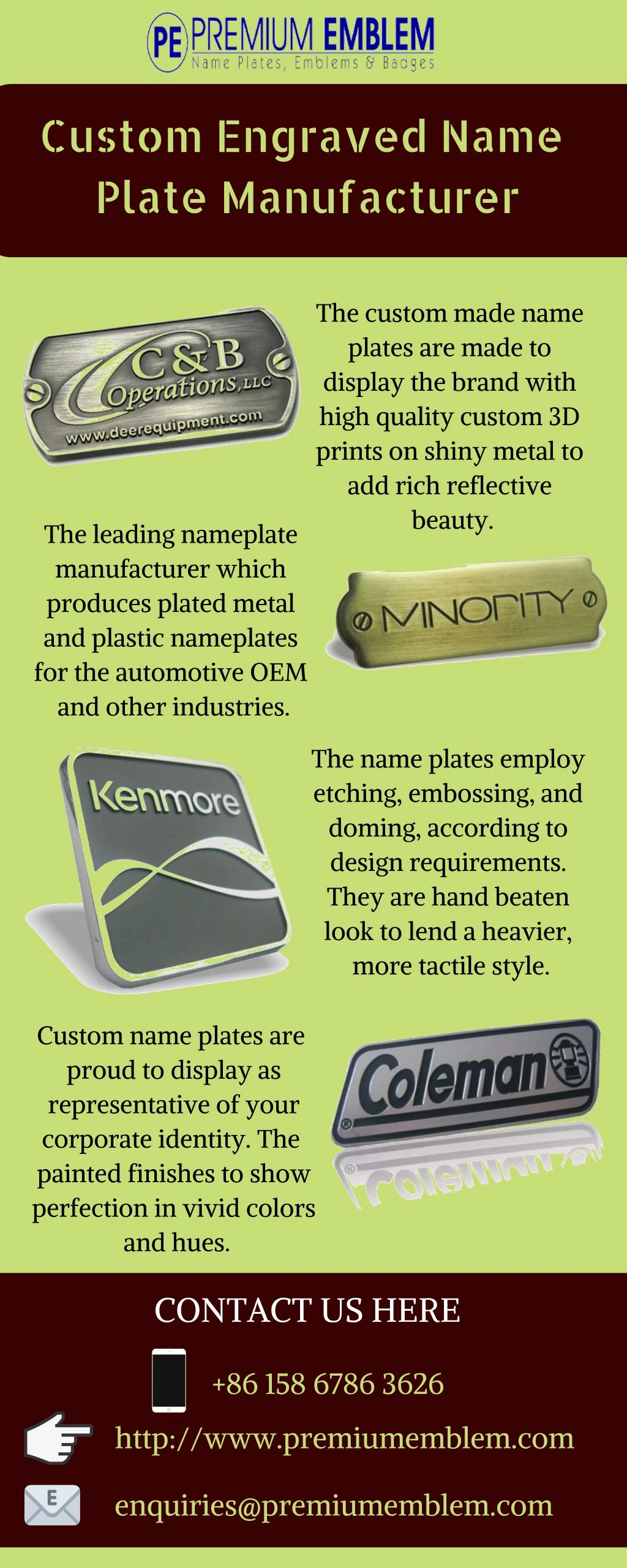 custom engraved name plate manufacturer