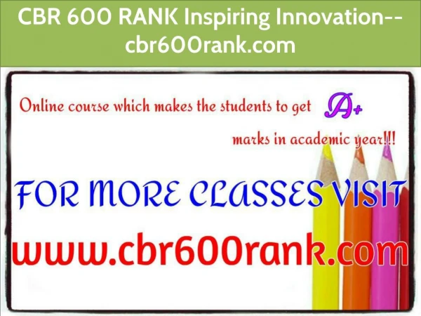 CBR 600 RANK Inspiring Innovation--cbr600rank.com