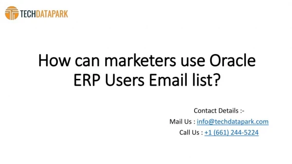 Oracle ERP Users Email list | Oracle Customers Database