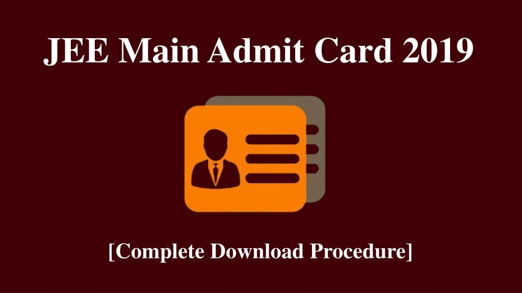 jee main admit card 2019