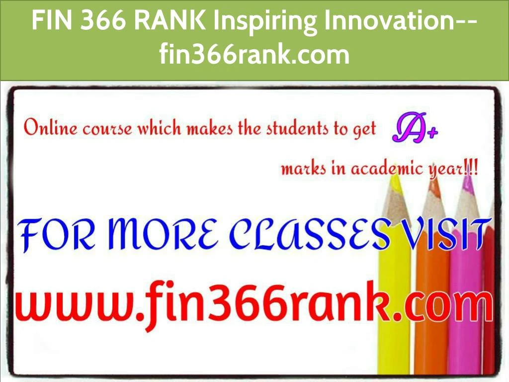 fin 366 rank inspiring innovation fin366rank com