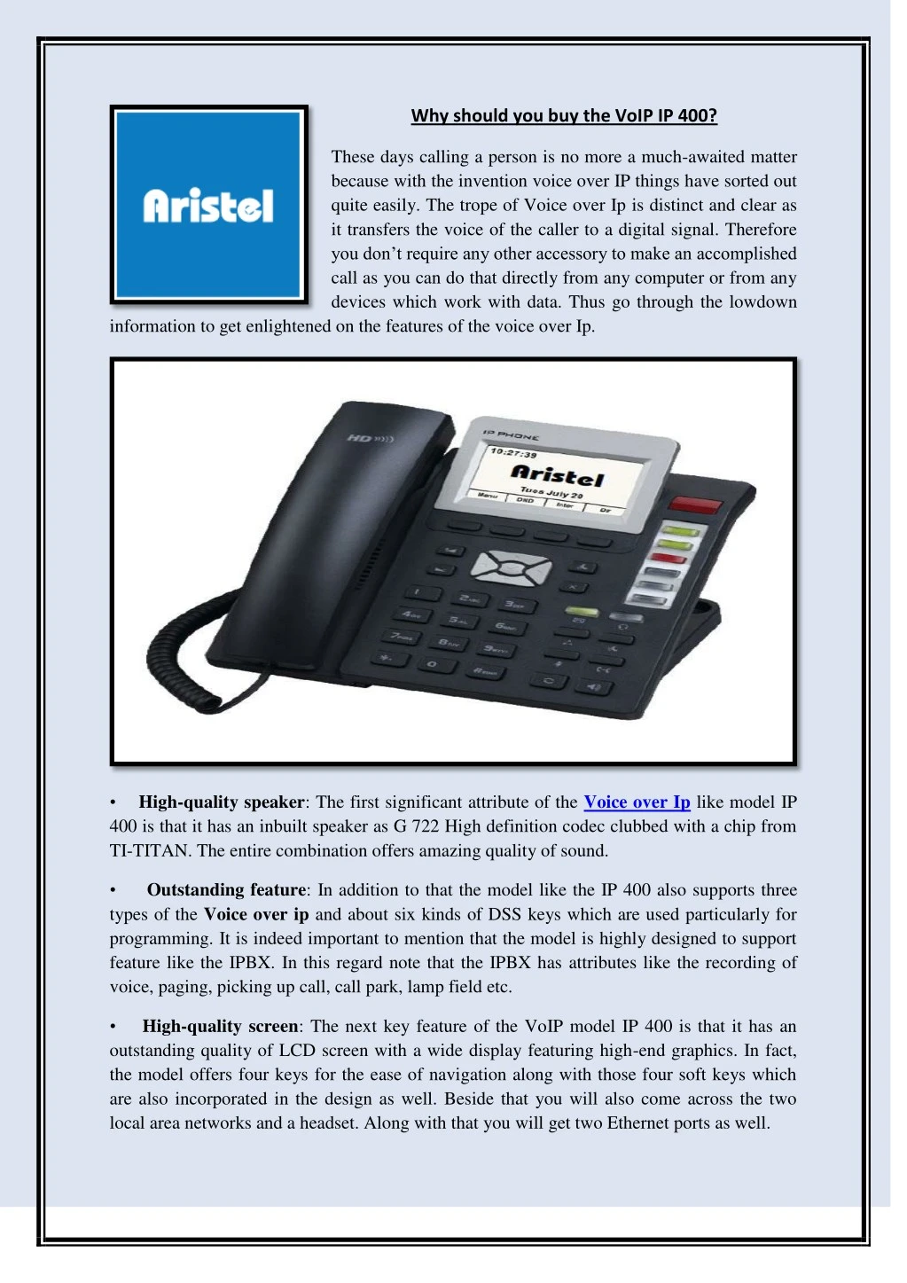 why should you buy the voip ip 400