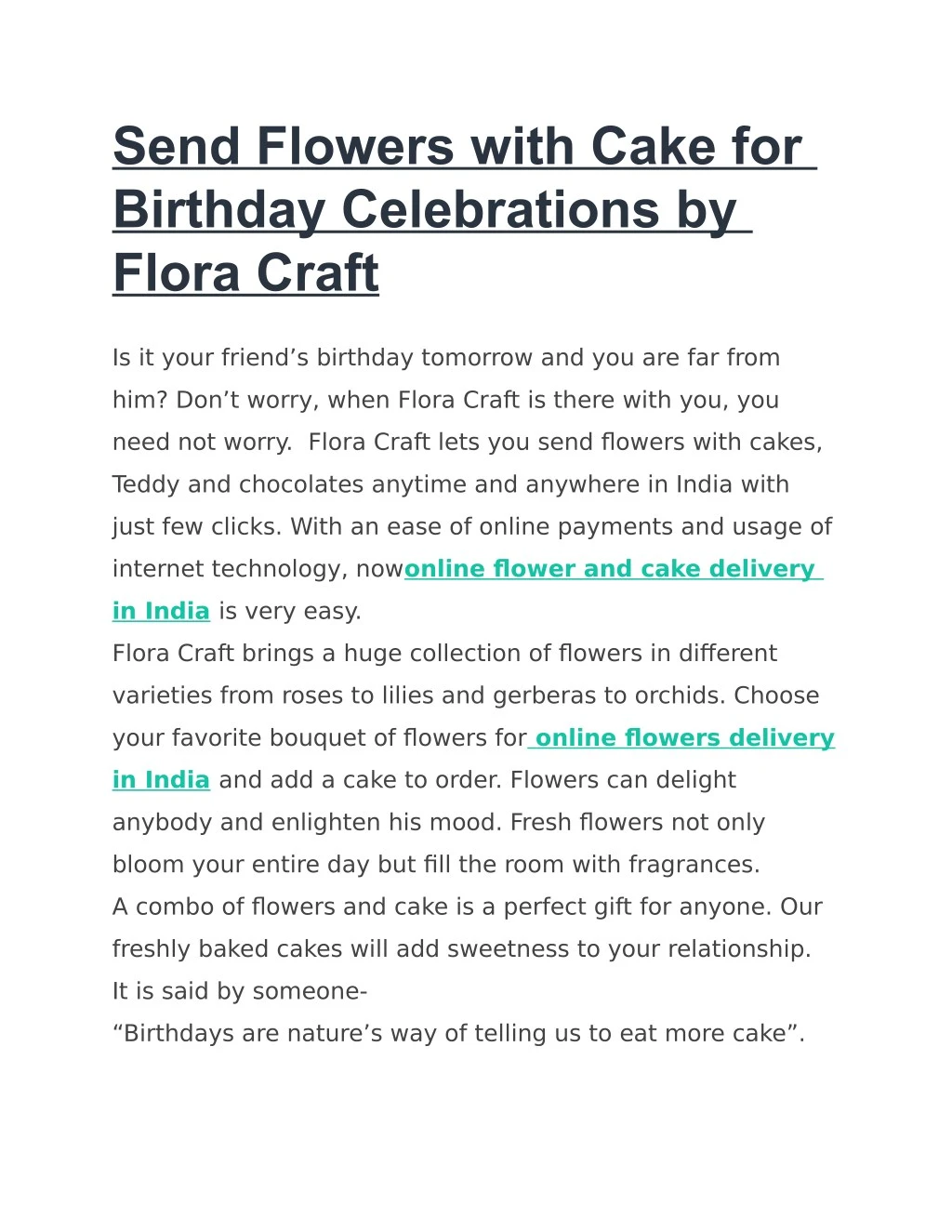 send flowers with cake for birthday celebrations