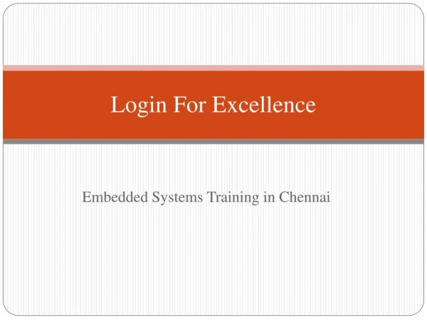 Embedded System Training in Chennai