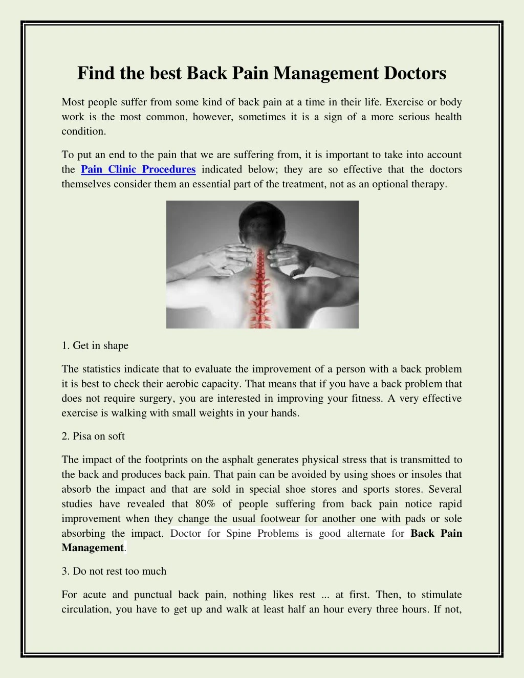 find the best back pain management doctors
