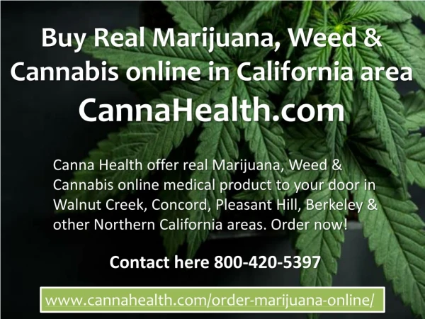 Buy Real Marijuana, Weed & Cannabis online in California area - CannaHealth.com